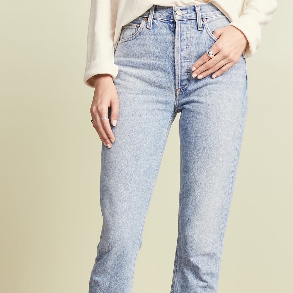 AGOLDE Riley High Rise Straight Crop Jeans